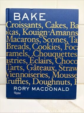 Rizzoli BAKE Cookbook - Blue and Gold Typography